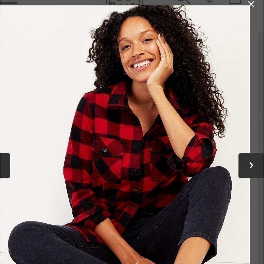 ROOTS Park Plaid Shirt Cabin Red Size Small